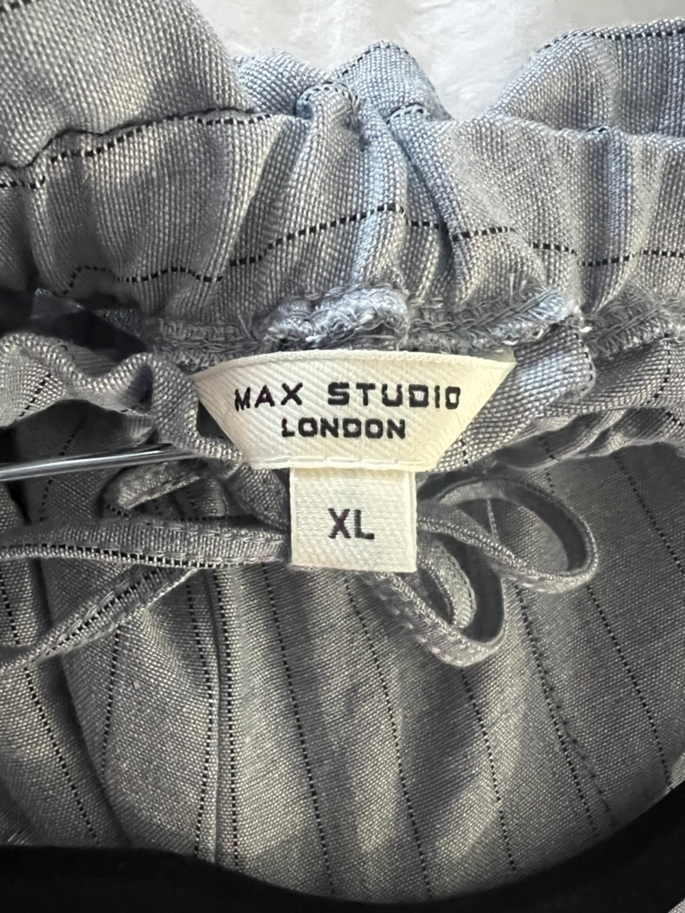 Max Studio Gray Pinstripe Drawstring Wide-Leg Pants & Blouse - Picture 8 of 8